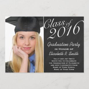 Class of 2016 Graduation Party Chalkboard Portrait Invitation