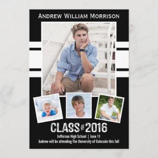 Class of 2016 Photo Collage Sport Graduation Party Invitation