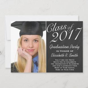Class of 2017 Graduation Party Chalkboard Portrait Invitation