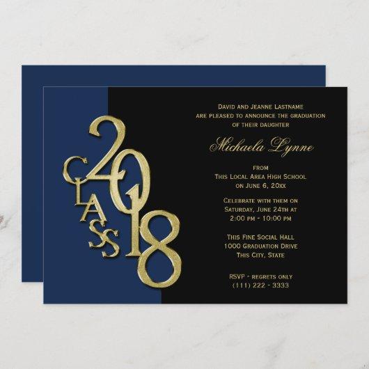 Class of 2018 Grad Gold with Color Option Invitation