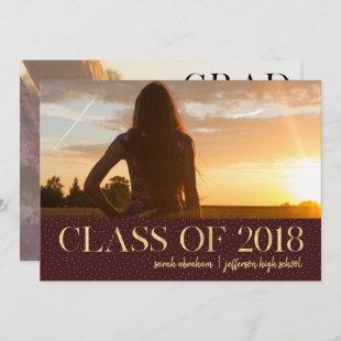 Class of 2018 Graduation Party Two Photo Card
