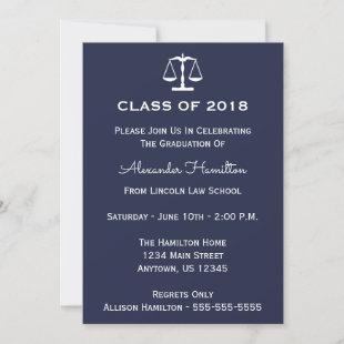 Class Of 2018 Scales Graduation Invite (Midnight)
