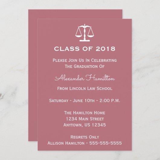 Class Of 2018 Scales Graduation Invite (Rose Gold)