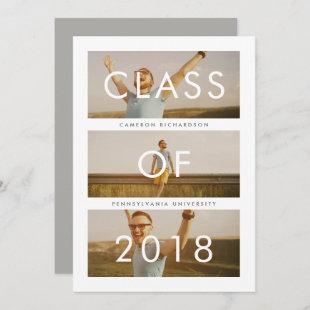 Class of 2018 | Three Photo Graduation Party Invitation