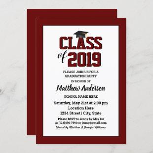 Class of 2019 2021 Burgundy Red Graduation Party