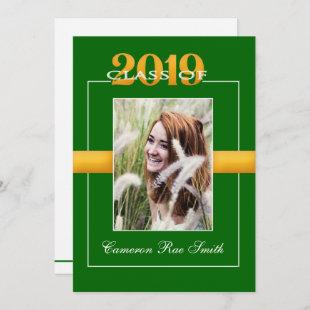 Class of 2019 Green & Yellow Graduation Party Invitation