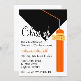 Class Of 2019 Tassel Graduation Invite (Orange)