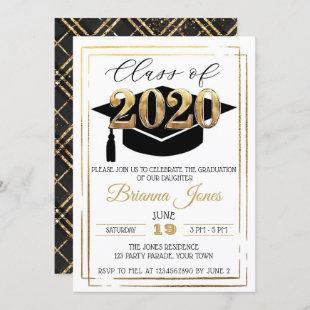 Class of 2020 Black & Gold Graduation Invitation