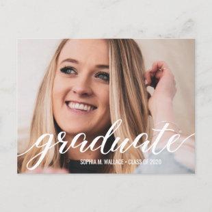Class of 2020 Photo High School Graduation Announcement Postcard