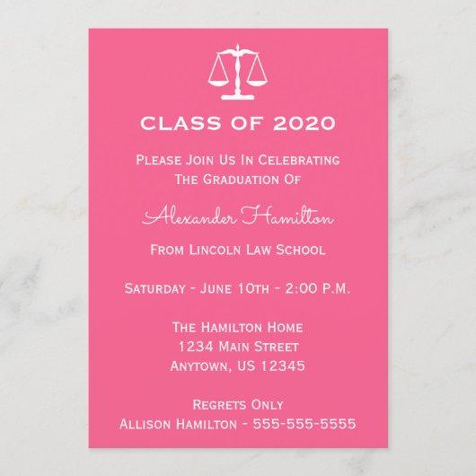 Class Of 2020 Scales Graduation Invite (Pink)