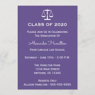 Class Of 2020 Scales Graduation (Ultra Violet) Invitation