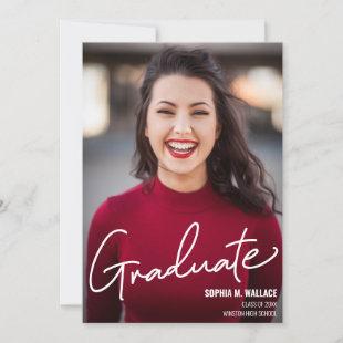 Class of 2020 Script Custom Graduate Photo Invitation