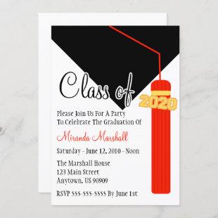 Class Of 2020 Tassel Graduation Invite (Red)