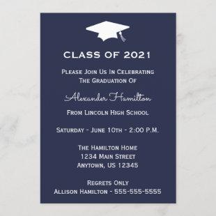 Class Of 2021 Cap Graduation Invite (Midnight)