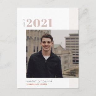 class of 2021 classy text graduation invitation postcard