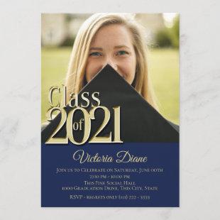 Class of 2021 Gold Multi Photo Grad Invitation