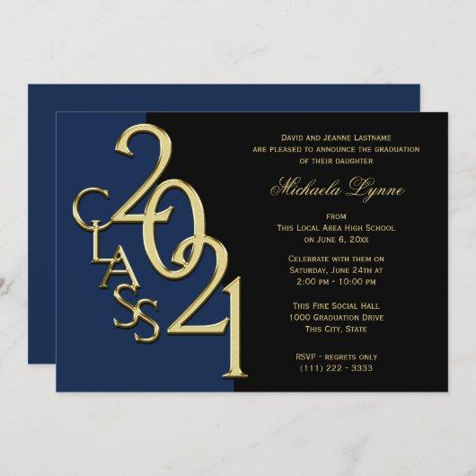 Class of 2021 Grad Gold with Color Option Invitation