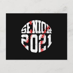 Class Of 2021 Graduate Senior 2021 Baseball Player Announcement Postcard
