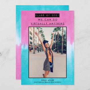 Class of 2021 Virtual Tie Dye Photo Graduation  Invitation
