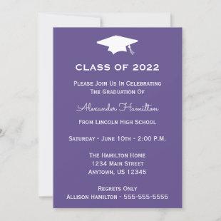 Class Of 2022 Cap Graduation Invite (Ultra Violet)