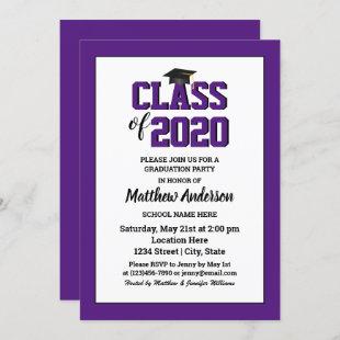 Class of 2022 Elegant Royal Purple Graduation Invitation