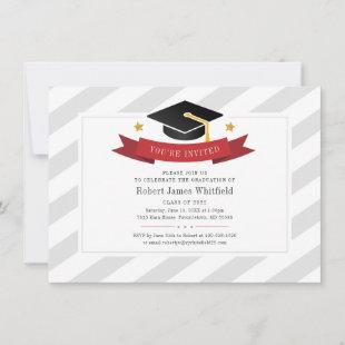 Class of 2022 Graduation Party Grad Cap  Invitation