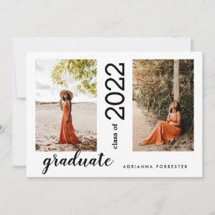 Class of 2022 | Modern Graduate Two Photos  Invitation