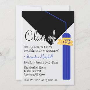 Class Of 2022 Tassel Graduation Invite (Blue)