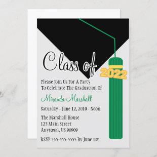 Class Of 2022 Tassel Graduation Invite (Green)