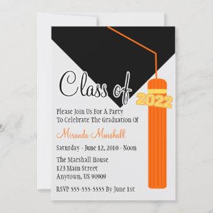 Class Of 2022 Tassel Graduation Invite (Orange)