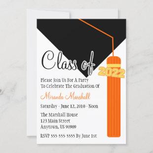Class Of 2022 Tassel Graduation Invite (Orange)
