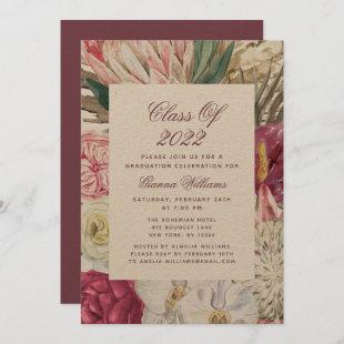 Class of 2022 Watercolor Graduation Floral Invitation