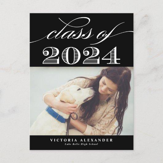 Class of 2023 Classic Typography Black Graduation Postcard
