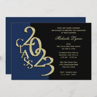 Class of 2023 Grad Gold with Color Option Invitation