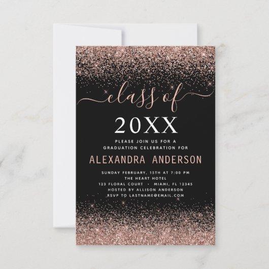 Class of 2023 Graduation Party Pink Rose Gold Invitation
