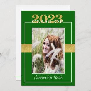 Class of 2023 Green & Gold Graduation Party Invitation