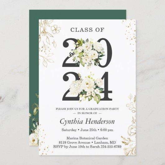 Class of 2023 Greenery Floral Graduation Party Invitation