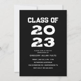 Class of 2023 Modern Grunge Senior Graduation Invitation