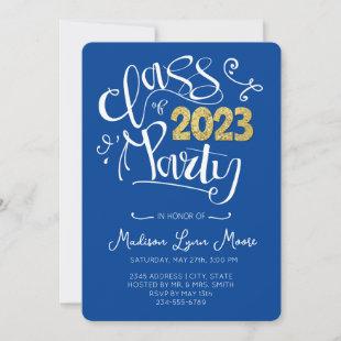 Class of 2023 MODERN SCRIPT Gold Party Invite