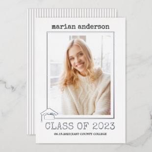 Class of 2023 silver foil graduation photo foil foil invitation