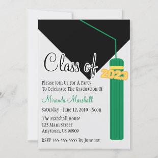 Class Of 2023 Tassel Graduation Invite (Green)