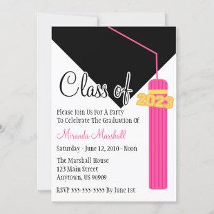 Class Of 2023 Tassel Graduation Invite (Pink)