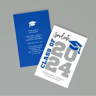 Class of 2024 Blue and Gray Graduation Invitation
