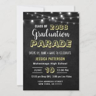 Class of 2024 DRIVE BY Chalkboard Graduation Party Invitation
