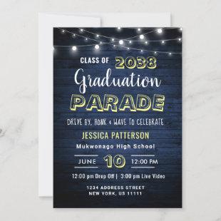 Class of 2024 DRIVE BY Rustic Graduation Party Invitation