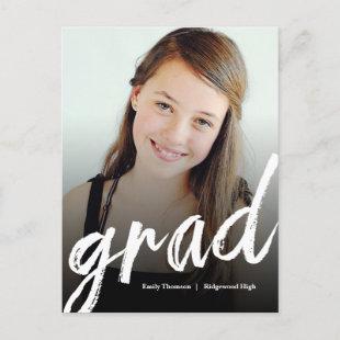 Class Of 2024 Grad Brush Font Graduation Party Postcard