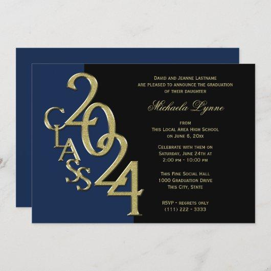 Class of 2024 Grad Gold with Color Option Invitation