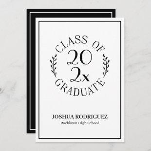 Class of 2024 Graduate Black White Typography Announcement