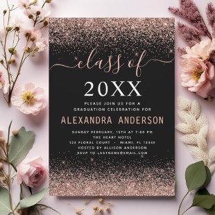 Class of 2024 Graduation Party Pink Rose Gold Invitation