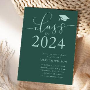 Class of 2024 Green Graduation Party  Invitation